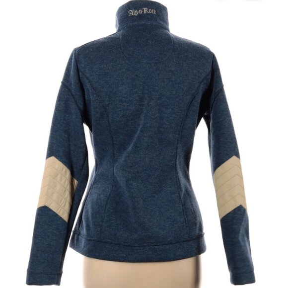 Alp-n-Rock Kitz Fleece Jacket Full Zip Blue Ski Embroidered Cross Stitch Patch - Picture 2 of 16